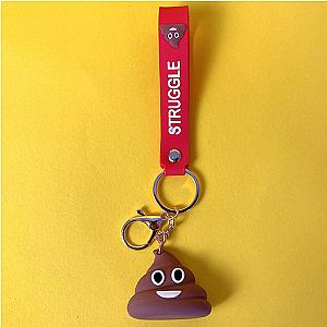 Poop Bag Keychain Creative Smiling Face Silicone Cartoon Animated The Cool Little Car Key AT2302 Official Merch