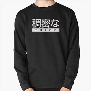 Aesthetic Japanese "THICC" Logo Pullover Sweatshirt RB0901