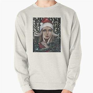 Portrait Of Female Anime Santa  Pullover Sweatshirt RB0901