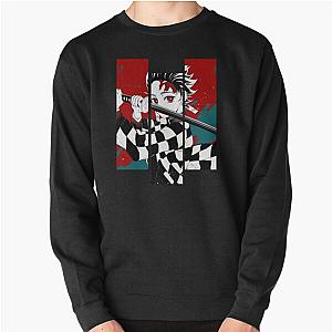 Demon Slayer Sweatshirts - Vintage Demon Slayer Dark Fantasy Anime Character Tanjiro Kamado Pullover Sweatshirt RB2212