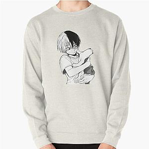 My Hero Academia Sweatshirts - Todoroki with his cat Pullover Sweatshirt RB2212