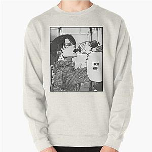 Attack on Titan Sweatshirts - Levi Ackerman "Fuck Off" Sticker Pullover Sweatshirt RB2212