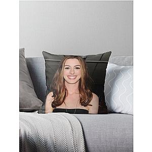 Anne Hathaway Wallpaper Throw Pillow