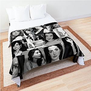 Anne Hathaway Assorted Photo Collage Black and White Comforter
