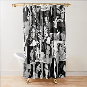 Anne Hathaway Assorted Photo Collage Black and White Shower Curtain