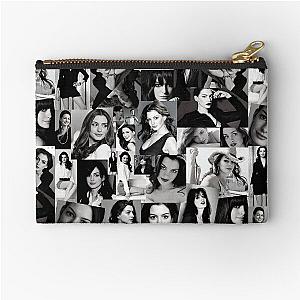 Anne Hathaway Photo Collage - Black White Aesthetics Zipper Pouch