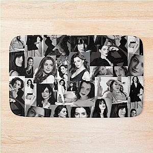 Anne Hathaway Photo Collage Black and White Bath Mat