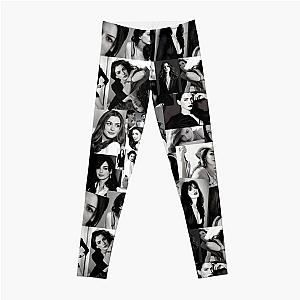 Anne Hathaway Assorted Photo Collage Black and White Leggings