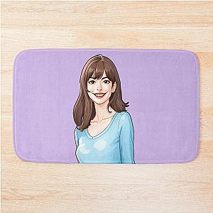 Anne Hathaway Cartoon Bath Mat