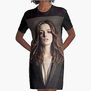 Anne Hathaway Poster Graphic T-Shirt Dress
