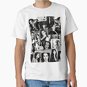 Anne Hathaway Photo Collage - Black and White Classic T-Shirt
