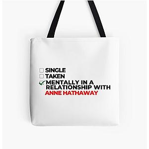 Mentally In Relationship With Anne Hathaway All Over Print Tote Bag