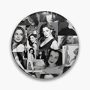 Anne Hathaway Assorted Photo Collage Black and White Pin
