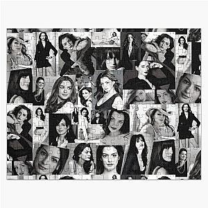 Anne Hathaway Photo Collage Black and White Jigsaw Puzzle