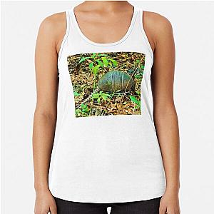 Anne Marie the Armadillo browsing for breakfast Racerback Tank Top