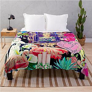 Frida Kahlo Love Collage Throw Blanket