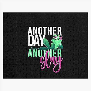 Another Day Slay! Froggy White Jigsaw Puzzle