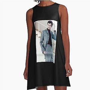 Ansel Elgort Metal Print A-Line Dress