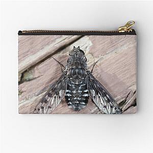 Anthrax sp. fly close-up Zipper Pouch