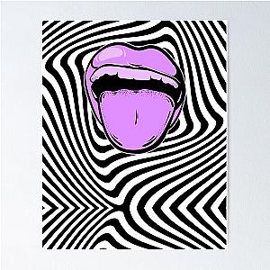 Hypnotic mouth Aphex twin trippy pattern crystal castles Poster