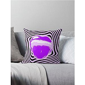 Hypnotic mouth Aphex twin trippy pattern crystal castles Throw Pillow