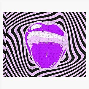 Hypnotic mouth Aphex twin trippy pattern crystal castles Jigsaw Puzzle