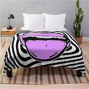 Hypnotic mouth Aphex twin trippy pattern crystal castles Throw Blanket