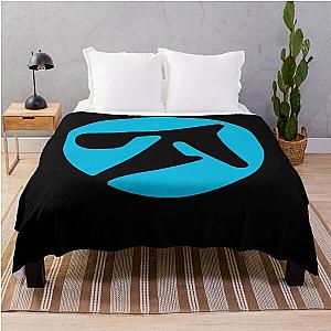 Aphex Twin Alternative Style Logo In Blue Throw Blanket