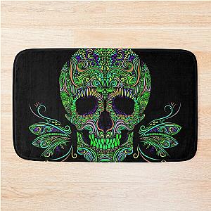 psychedelic skull Aphex twin trippy pattern crystal castles Bath Mat