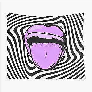 Hypnotic mouth Aphex twin trippy pattern crystal castles Tapestry