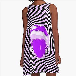 Hypnotic mouth Aphex twin trippy pattern crystal castles A-Line Dress