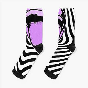 Hypnotic mouth Aphex twin trippy pattern crystal castles Socks