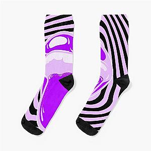 Hypnotic mouth Aphex twin trippy pattern crystal castles Socks