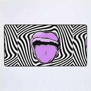 Hypnotic mouth Aphex twin trippy pattern crystal castles Desk Mat