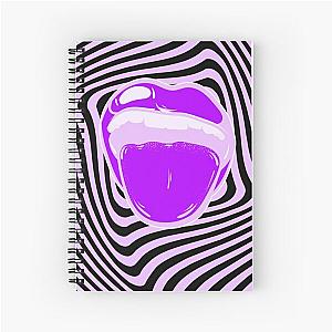 Hypnotic mouth Aphex twin trippy pattern crystal castles Spiral Notebook