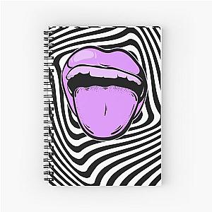 Hypnotic mouth Aphex twin trippy pattern crystal castles Spiral Notebook