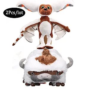 2Pcs/lot Anime Avatar The Last Airbender Appa Plush Toys TV Series Cartoon Momo Plush