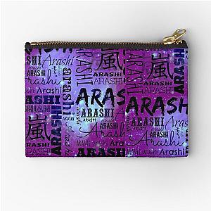 Arashi Text Galaxy Zipper Pouch