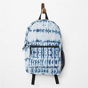 Shibori blue and white arashi tie dye Backpack