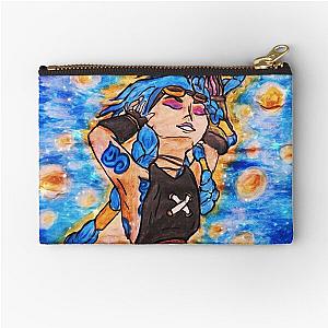 Jinx Powder Watercolour Fanart Arcane Starry Night Zipper Pouch