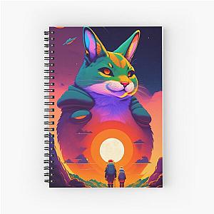 Ghibli rabbit archenemy on sunrise Spiral Notebook