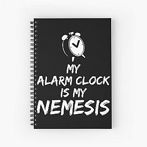 Alarm Clock Sleeping Sloth Archenemy Funny Saying Spiral Notebook