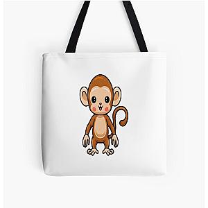 Happy cute monkeys  All Over Print Tote Bag RB0604 [ID555871]