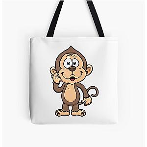 Happy cute monkeys  All Over Print Tote Bag RB0604 [ID555869]