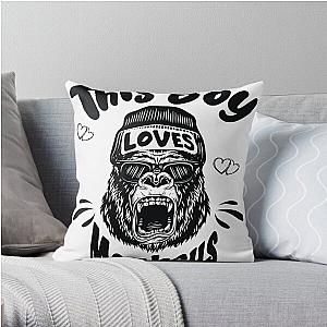 This Boy Loves Monkeys Lover Monkey Animal Saying Throw Pillow RB0604 [ID555807]