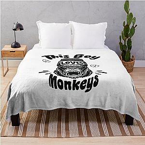 This Boy Loves Monkeys Lover Monkey Animal Saying Throw Blanket RB0604 [ID555714]