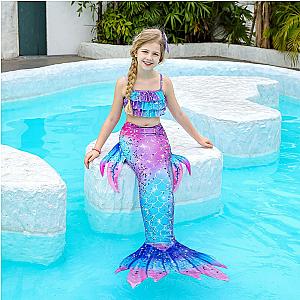 Ariel Mermaid Tails Dress Cosplay Costume Mermaid Swimsuit for Kids