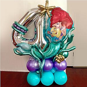 Disney Princess Mermaid Ariel Foil Balloons 32inch Number Balloons For Birthday