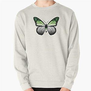 Aromantic Sweatshirts - Aromantic Pride Butterfly Pullover Sweatshirt RB1901