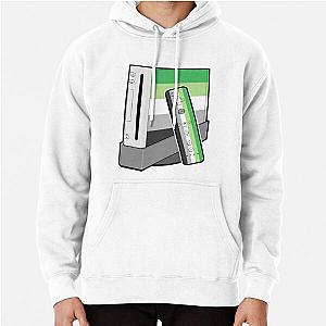 Aromantic Hoodies - Gaming console in Aromantic Pride Flag colours Pullover Hoodie RB1901